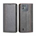 For Blackview A55 Pro Grid Texture Magnetic Flip Leather Phone Case(Grey) - 1