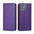 For Blackview A55 Pro Grid Texture Magnetic Flip Leather Phone Case(Purple) - 1