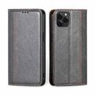 For Blackview A95 Grid Texture Magnetic Flip Leather Phone Case(Grey) - 1