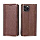 For Blackview A95 Grid Texture Magnetic Flip Leather Phone Case(Brown) - 1