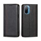 For Ulefone Note 13P Grid Texture Magnetic Flip Leather Phone Case(Black) - 1