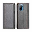 For Ulefone Note 13P Grid Texture Magnetic Flip Leather Phone Case(Grey) - 1