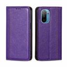 For Ulefone Note 13P Grid Texture Magnetic Flip Leather Phone Case(Purple) - 1