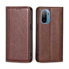 For Ulefone Note 13P Grid Texture Magnetic Flip Leather Phone Case(Brown) - 1