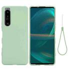 For Sony Xperia 1 IV Pure Color Liquid Silicone Shockproof Phone Case(Green) - 1