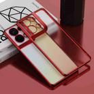 For OPPO Reno8 Electroplated Frosted Phone Case(Red) - 1