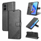 For OPPO A57 5G/Realme Q5i/Realme V23 AZNS Sheepskin Texture Flip Leather Phone Case(Black) - 1