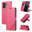 For OPPO Reno8/Reno8 Pro AZNS Sheepskin Texture Flip Leather Phone Case(Red) - 1