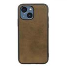 For iPhone 14 Accurate Hole Two-color Calf Texture Shockproof Phone Case (Green) - 1