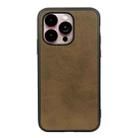 For iPhone 14 Pro Max Accurate Hole Two-color Calf Texture Shockproof Phone Case (Green) - 1