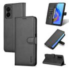 For OPPO A57 5G/Realme Q5i/Realme V23 AZNS Skin Feel Calf Texture Flip Leather Phone Case(Black) - 1