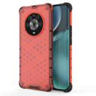 For Honor Magic4 Shockproof Honeycomb PC + TPU Phone Case(Red) - 1