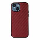 For iPhone 14 Carbon Fiber Texture Phone Case (Red) - 1