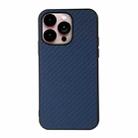 For iPhone 14 Pro Max Carbon Fiber Texture Phone Case (Blue) - 1