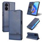 For OPPO A57 5G/Realme Q5i/Realme V23 AZNS Magnetic Calf Texture Flip Leather Phone Case(Dark Blue) - 1