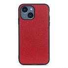For iPhone 14 Plus  Litchi Texture Genuine Leather Phone Case (Red) - 1