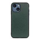 For iPhone 14 Plus  Litchi Texture Genuine Leather Phone Case (Green) - 1