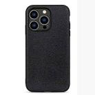 For iPhone 14 Pro Litchi Texture Genuine Leather Phone Case (Black) - 1