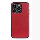 For iPhone 14 Pro Litchi Texture Genuine Leather Phone Case (Red) - 1