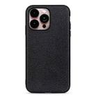 For iPhone 14 Pro Max Litchi Texture Genuine Leather Phone Case (Black) - 1