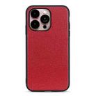 For iPhone 14 Pro Max Litchi Texture Genuine Leather Phone Case (Red) - 1