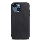 For iPhone 14 Lambskin Texture Genuine Leather Phone Case (Black) - 1