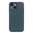 For iPhone 14 Plus  Lambskin Texture Genuine Leather Phone Case (Green) - 1