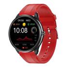 M3 1.28 inch TFT Color Screen Smart Watch, Support Bluetooth Calling/Body Temperature Monitoring, Style:Red Silicone Strap(Black) - 1