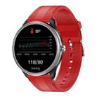 M3 1.28 inch TFT Color Screen Smart Watch, Support Bluetooth Calling/Body Temperature Monitoring, Style:Red Silicone Strap(Silver) - 1