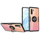 For Vivo X30 Pro Shockproof Transparent TPU + Acrylic Protective Case with Ring Holder(Black) - 1