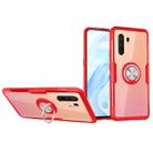 For Vivo X30 Pro Shockproof Transparent TPU + Acrylic Protective Case with Ring Holder(Red) - 1