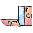 For Vivo X30 Pro Shockproof Transparent TPU + Acrylic Protective Case with Ring Holder(Silver Black) - 1