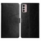 For Motorola Moto G42 Y Stitching Horizontal Flip Leather Phone Case(Black) - 1