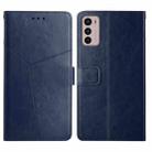 For Motorola Moto G42 Y Stitching Horizontal Flip Leather Phone Case(Blue) - 1