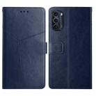 For Motorola Moto G52J 5G Y Stitching Horizontal Flip Leather Phone Case(Blue) - 1