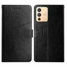 For vivo V23 5G Y Stitching Horizontal Flip Leather Phone Case(Black) - 1