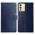 For vivo V23 5G Y Stitching Horizontal Flip Leather Phone Case(Blue) - 1