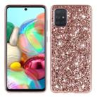 For Galaxy A51 Plating Glittery Powder Shockproof TPU Protective Case(Rose Gold) - 1