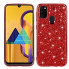 For Galaxy M30s Plating Glittery Powder Shockproof TPU Protective Case(Red) - 1