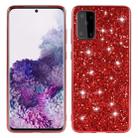 For Galaxy S20 Plating Glittery Powder Shockproof TPU Protective Case(Red) - 1