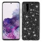 For Galaxy S20+ Plating Glittery Powder Shockproof TPU Protective Case(Black) - 1