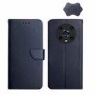 For Honor Magic4 Pro Genuine Leather Fingerprint-proof Horizontal Flip Phone Case(Blue) - 1