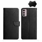 For Motorola Moto G42 Genuine Leather Fingerprint-proof Horizontal Flip Phone Case(Black) - 1