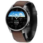 P50 1.3 inch IPS Screen Smart Watch, Support Balloon Blood Pressure Measurement/Body Temperature Monitoring, Style:Brown Leather Watch Band(Black) - 1