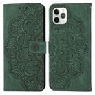 For iPhone 11 Pro Max Mandala Embossed Flip Leather Phone Case (Green) - 1