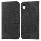 Mandala Embossed Flip Leather Phone Case For iPhone XR(Black) - 1