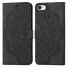 For iPhone SE 2022 / SE 2020 / 8 / 7 Mandala Embossed Flip Leather Phone Case(Black) - 1
