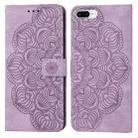 Mandala Embossed Flip Leather Phone Case For iPhone 7 Plus / 8 Plus(Purple) - 1