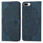 Mandala Embossed Flip Leather Phone Case For iPhone 7 Plus / 8 Plus(Blue) - 1