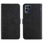 For OPPO Realme Narzo 50 4G Skin Feel Butterfly Peony Embossed Leather Phone Case(Black) - 1